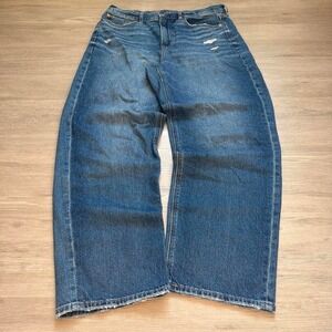 34W Blue Baggy Balloon Style Wide Leg Denim Jeans Y2K Vintage 2000s